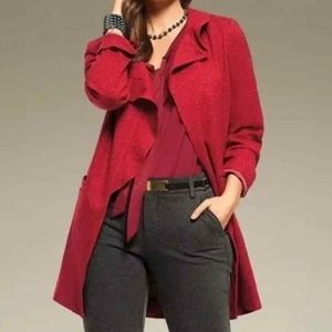 CAbi Red Textured Pea Coat